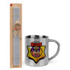 Easter Set, metallic thermal cup (300ml) & Easter aromatic flat candle (30cm) (GRAY)