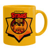 Ceramic coffee mug yellow, 330ml