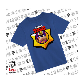 Brawl Stars Ruffs, Παιδικό T-Shirt ΜΠΛΕ από 100% βαμβάκι, για κάθε μέρα. Vegan & OEKO-TEX πιστοποιημένο.