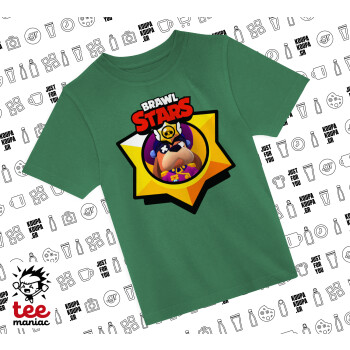 Brawl Stars Ruffs, Άνετο παιδικό T-Shirt ΠΡΑΣΙΝΟ από 100% βαμβάκι, για κάθε μέρα. Vegan & OEKO-TEX πιστοποιημένο.