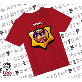 Brawl Stars Ruffs, Άνετο παιδικό T-Shirt ΚΟΚΚΙΝΟ από 100% βαμβάκι, για κάθε μέρα. Vegan & OEKO-TEX πιστοποιημένο.