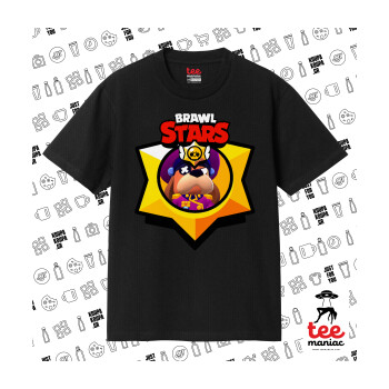 Brawl Stars Ruffs, Κλασικό T-Shirt, διπλής ραφής, χωρίς πλευρικές ραφές ΜΑΥΡΟ από 100% βαμβάκι. Vegan & OEKO-TEX πιστοποιημένο.