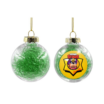 Brawl Stars Ruffs, Στολίδι Χριστουγεννιάτικη μπάλα δένδρου διάφανη με πράσινο γέμισμα 8cm