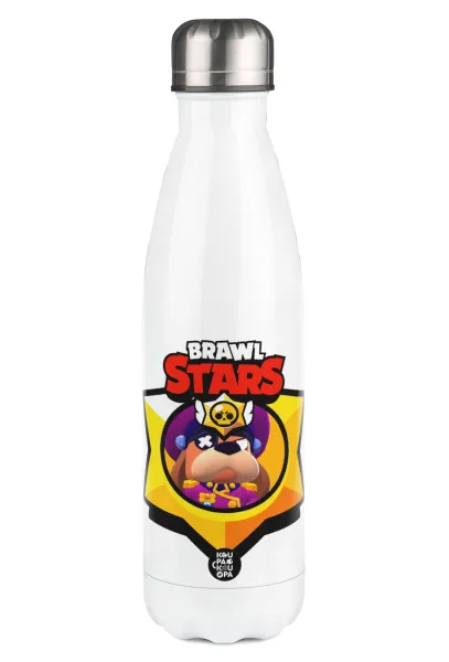 Brawl Stars Ruffs — Μεταλλικό παγούρι θερμός Λευκό (Stainless steel), διπλού τοιχώματος, 500ml