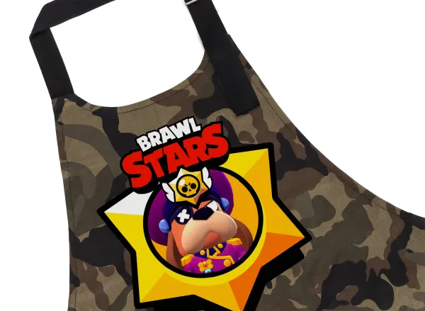 Brawl Stars Ruffs — Chef's cooking apron with pockets, cotton, camouflage (adult, 100% cotton)