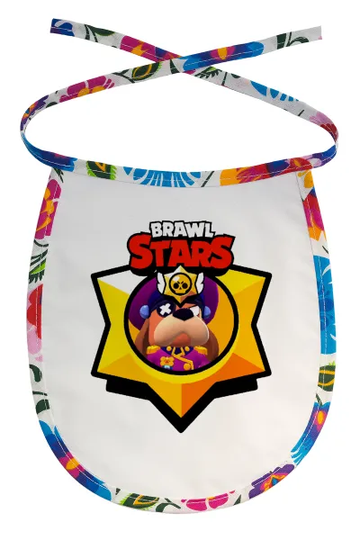Brawl Stars Ruffs — Stain-resistant baby bib with tie, multicoloured