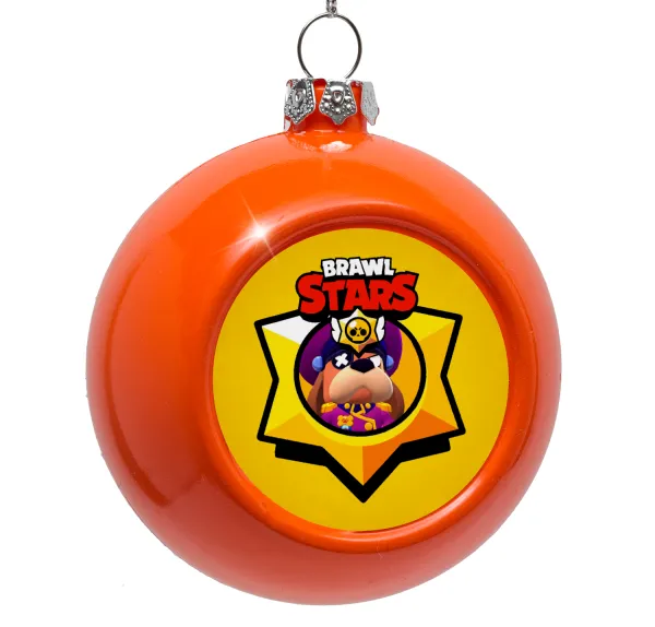 Brawl Stars Ruffs — Orange Christmas tree ornament bauble 8cm