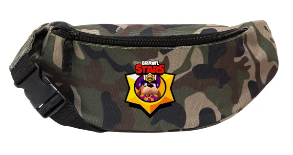 Brawl Stars Ruffs — Unisex waist bag (banana) in Jungle camouflage color with 2 pockets