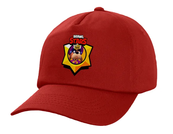 Brawl Stars Ruffs — Πεντάφυλλο Καπέλο Ενηλίκων Baseball, 100% Βαμβακερό,  Κόκκινο (ΒΑΜΒΑΚΕΡΟ, ΕΝΗΛΙΚΩΝ, UNISEX, ONE SIZE)