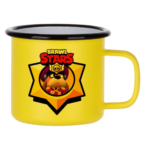Brawl Stars Ruffs — Κούπα Μεταλλική εμαγιέ ΜΑΤ Κίτρινη 360ml