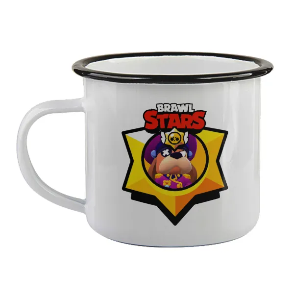 Brawl Stars Ruffs — Enamel mug with black rim, 360ml