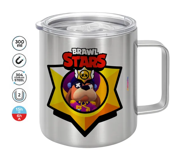 Brawl Stars Ruffs — Double-walled stainless steel mug 300ml with temperature-retaining lid