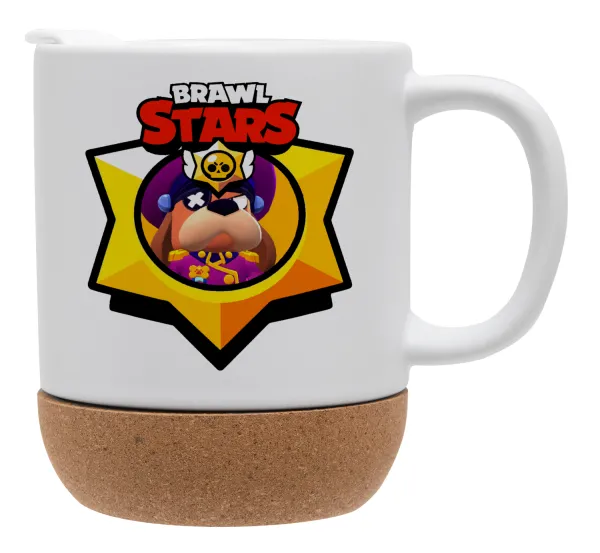 Brawl Stars Ruffs — Κούπα, κεραμική με βάση φελού και καπάκι (ΜΑΤ), 330ml