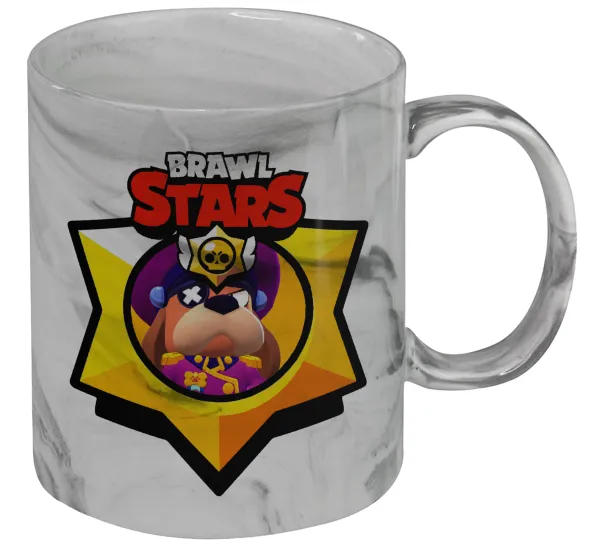 Brawl Stars Ruffs — Κούπα κεραμική, marble style (μάρμαρο), 330ml