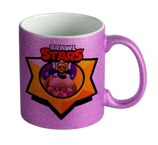 Brawl Stars Ruffs — Κούπα Μωβ Glitter που γυαλίζει, κεραμική, 330ml
