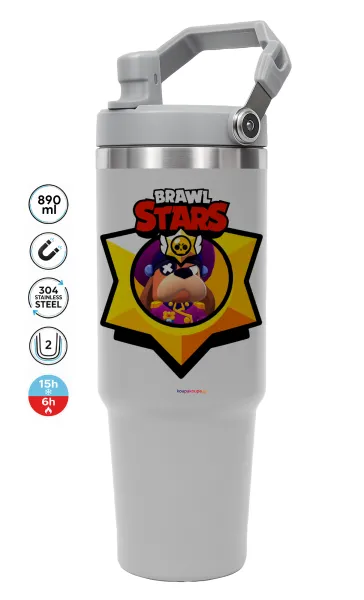 Brawl Stars Ruffs — GREY Travel Tumbler with Handle 890ml