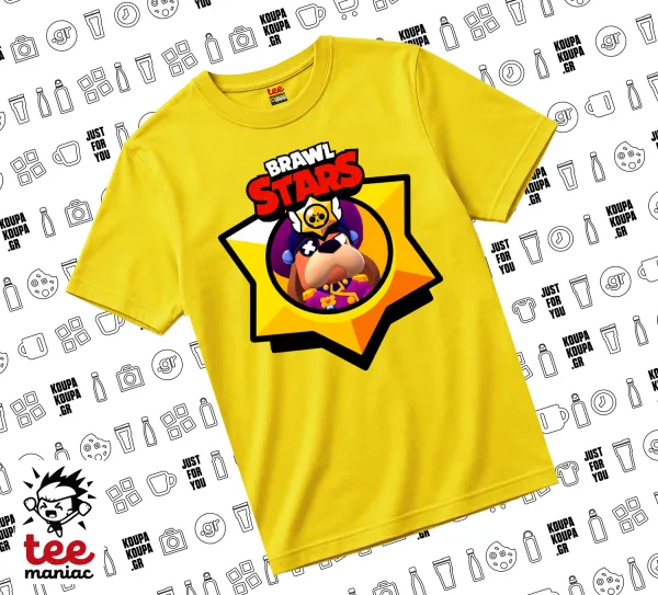 Brawl Stars Ruffs — Κίτρινο Άνετο παιδικό T-Shirt από 100% βαμβάκι, για κάθε μέρα. Vegan & OEKO-TEX πιστοποιημένο.