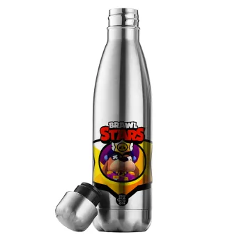 Brawl Stars Ruffs, Μεταλλικό παγούρι θερμός Inox (Stainless steel), διπλού τοιχώματος, 500ml