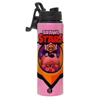 Brawl Stars Ruffs, Μεταλλικό παγούρι νερού με καπάκι ασφαλείας, αλουμινίου 850ml