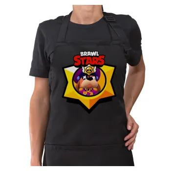 Brawl Stars Ruffs, Ποδιά μακριά Σεφ ολόσωμη με τσέπες Μαύρη (ΕΝΗΛΙΚΩΝ)