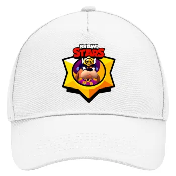 Brawl Stars Ruffs, Καπέλο Ενηλίκων Baseball, Drill, Λευκό (100% ΒΑΜΒΑΚΕΡΟ, ΕΝΗΛΙΚΩΝ, UNISEX, ONE SIZE)