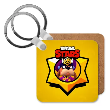 Brawl Stars Ruffs, Μπρελόκ Ξύλινο τετράγωνο MDF