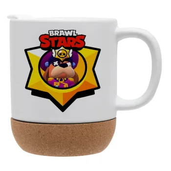 Brawl Stars Ruffs, Κούπα, κεραμική με βάση φελού και καπάκι (ΜΑΤ), 330ml