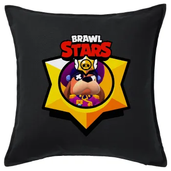 Brawl Stars Ruffs, Sofa cushion black 50x50cm includes filling