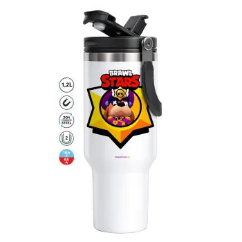 Brawl Stars Ruffs, Mega Tumbler με καπάκι, διπλού τοιχώματος (θερμό) 1,2L