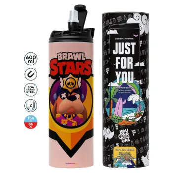 Brawl Stars Ruffs, Tumbler stainless steel PINK 600ml