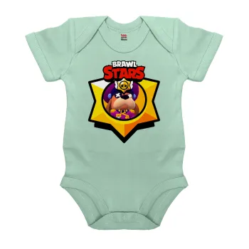 Brawl Stars Ruffs, Βρεφικό φορμάκι μωρού, 0-18 μηνών, mint (Μέντα), 100% Organic Cotton, κοντομάνικο