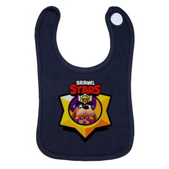 Brawl Stars Ruffs, Σαλιάρα με Σκρατς 100% Organic Cotton Μπλε (0-18 months)
