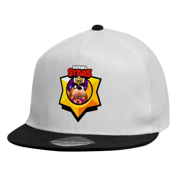 Brawl Stars Ruffs, Καπέλο παιδικό Flat Snapback, Λευκό (100% ΒΑΜΒΑΚΕΡΟ, ΠΑΙΔΙΚΟ, UNISEX, ONE SIZE)