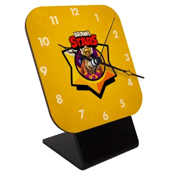 Brawl Stars Ruffs, Quartz Table clock in natural wood (10cm)