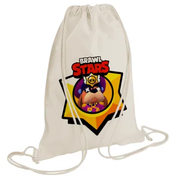 Brawl Stars Ruffs, Τσάντα πλάτης πουγκί GYMBAG natural (28x40cm)