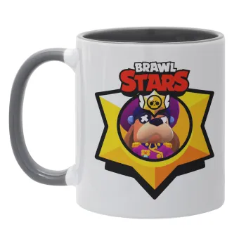 Brawl Stars Ruffs, Κούπα χρωματιστή γκρι, κεραμική, 330ml
