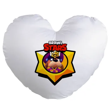 Brawl Stars Ruffs, Μαξιλάρι καναπέ καρδιά 40x40cm περιέχεται το  γέμισμα