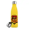 Μεταλλικό παγούρι θερμός Κίτρινος (Stainless steel), διπλού τοιχώματος, 500ml