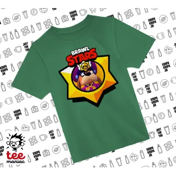 Brawl Stars Ruffs, Άνετο παιδικό T-Shirt ΠΡΑΣΙΝΟ από 100% βαμβάκι, για κάθε μέρα. Vegan & OEKO-TEX πιστοποιημένο.