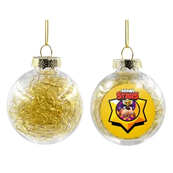 Brawl Stars Ruffs, Στολίδι Χριστουγεννιάτικη μπάλα δένδρου διάφανη με χρυσό γέμισμα 8cm