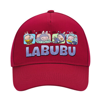 Labubu, Καπέλο Ενηλίκων Ultimate ΚΟΚΚΙΝΟ, (100% ΒΑΜΒΑΚΕΡΟ DRILL, ΕΝΗΛΙΚΩΝ, UNISEX, ONE SIZE)
