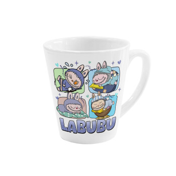 Labubu, Κούπα κωνική Latte Λευκή, κεραμική, 300ml