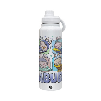 Labubu, 1L Stainless Steel Thermal Bottle with Phone Holder & Double Wall Insulation