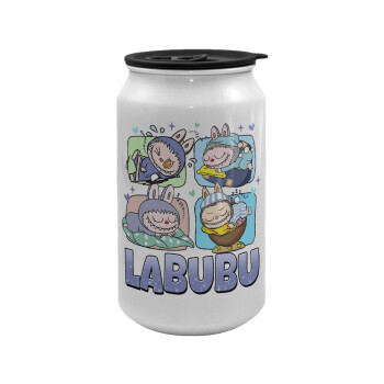Labubu, Κούπα ταξιδιού μεταλλική με καπάκι (tin-can) 500ml