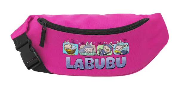Labubu — Unisex waist bag (banana) in PINK color with 2 pockets