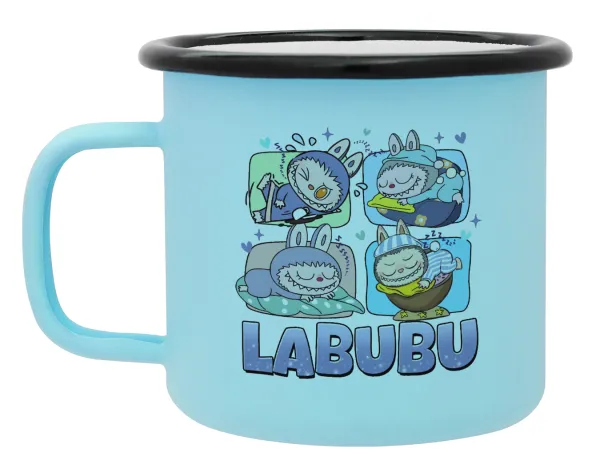 Labubu — Κούπα Μεταλλική εμαγιέ ΜΑΤ σιέλ 360ml