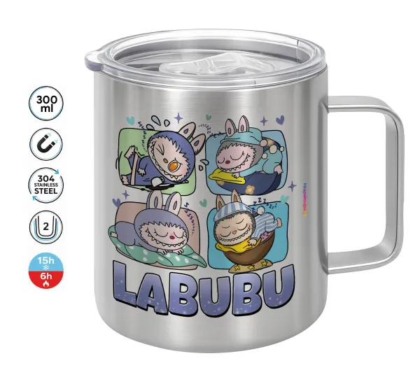 Labubu — Κούπα Ανοξείδωτη διπλού τοιχώματος 300ml με καπάκι διατήρησης θερμοκρασίας
