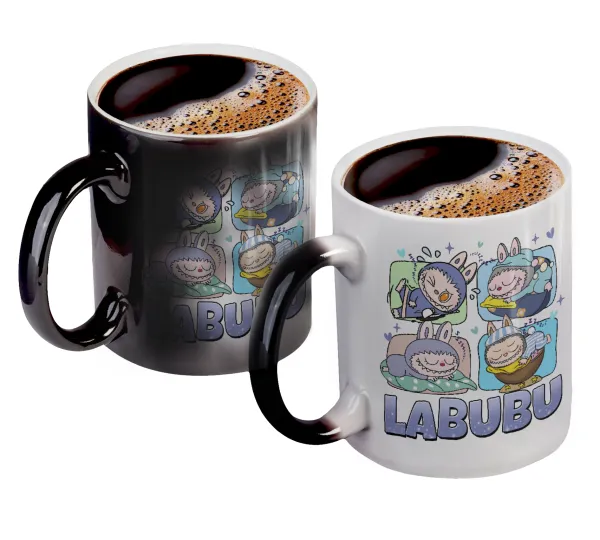 Labubu — Κούπα Μαγική, κεραμική, 330ml που αλλάζει χρώμα με το ζεστό ρόφημα