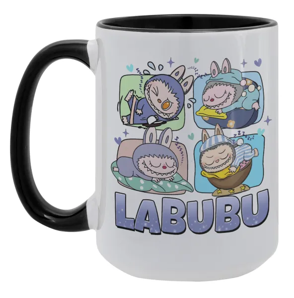 Labubu — Mega mug 15oz, black ceramic, 450ml