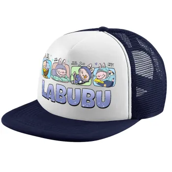 Labubu, Καπέλο Ενηλίκων Soft Trucker με Δίχτυ Dark Blue/White (POLYESTER, ΕΝΗΛΙΚΩΝ, UNISEX, ONE SIZE)